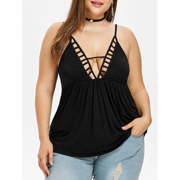 plus size cut out tops